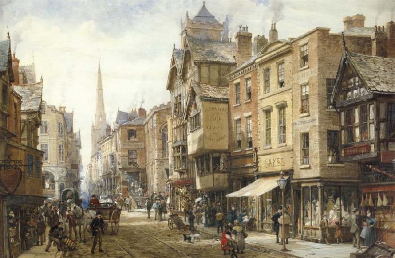Louise Rayner The Cross,Eastgate,Chester oil painting picture